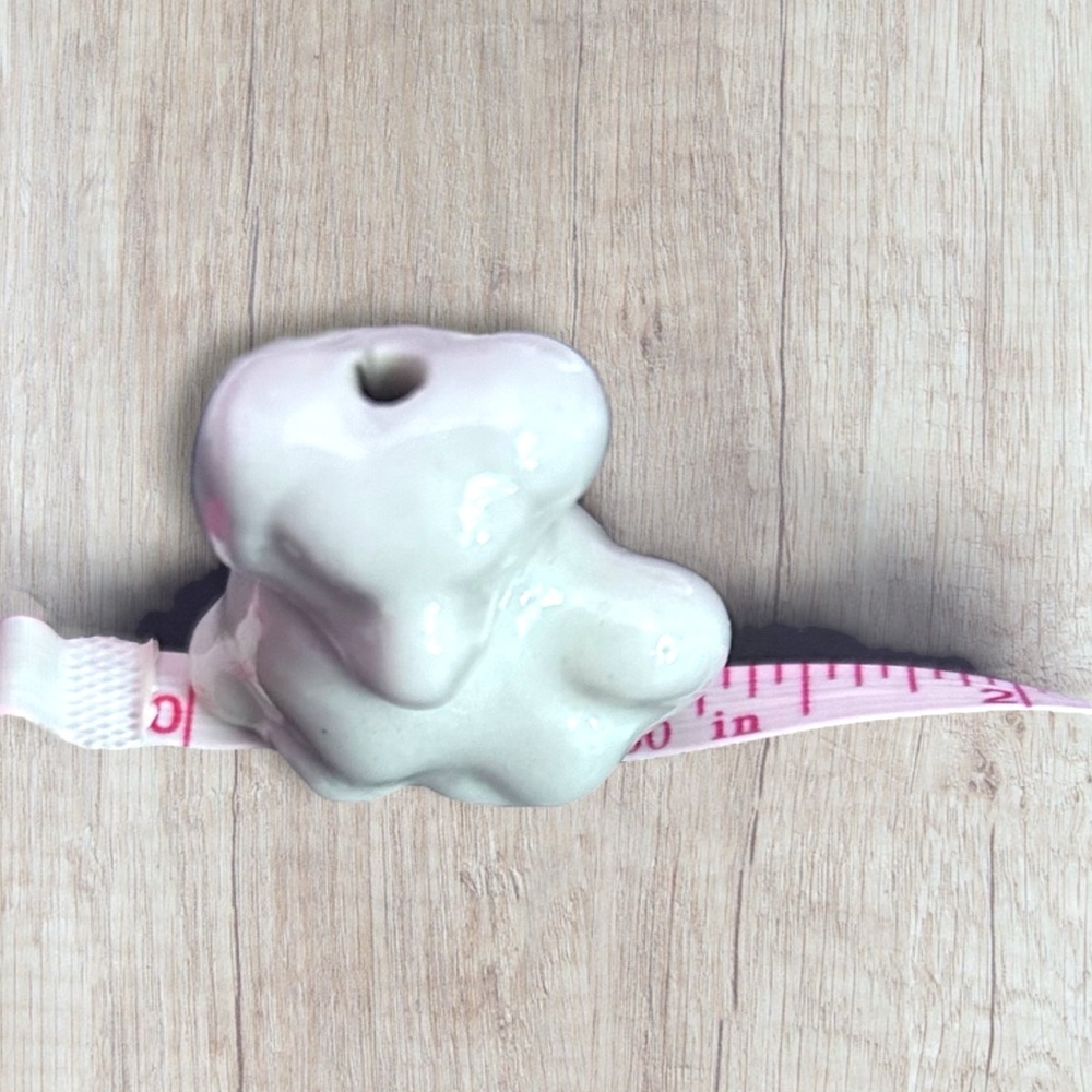 Supplies! Porcelain Dog White Beads Large Set of 7 34x33mm - Picture 6 of 6